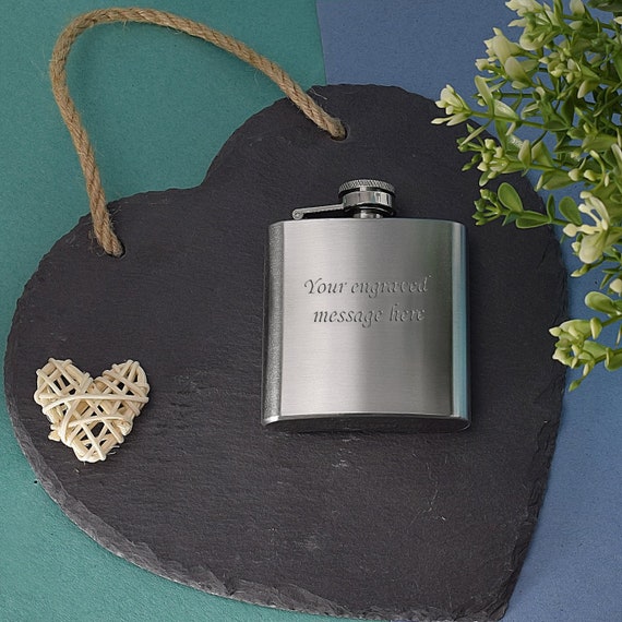 Personalised Engraved Stainless Steel 3oz Hip Flask