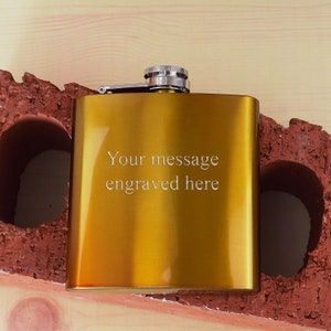 Personalised Engraved Hip Flask 6oz Best Man Wedding Keepsake Groom Usher Gift E - Foto 5
