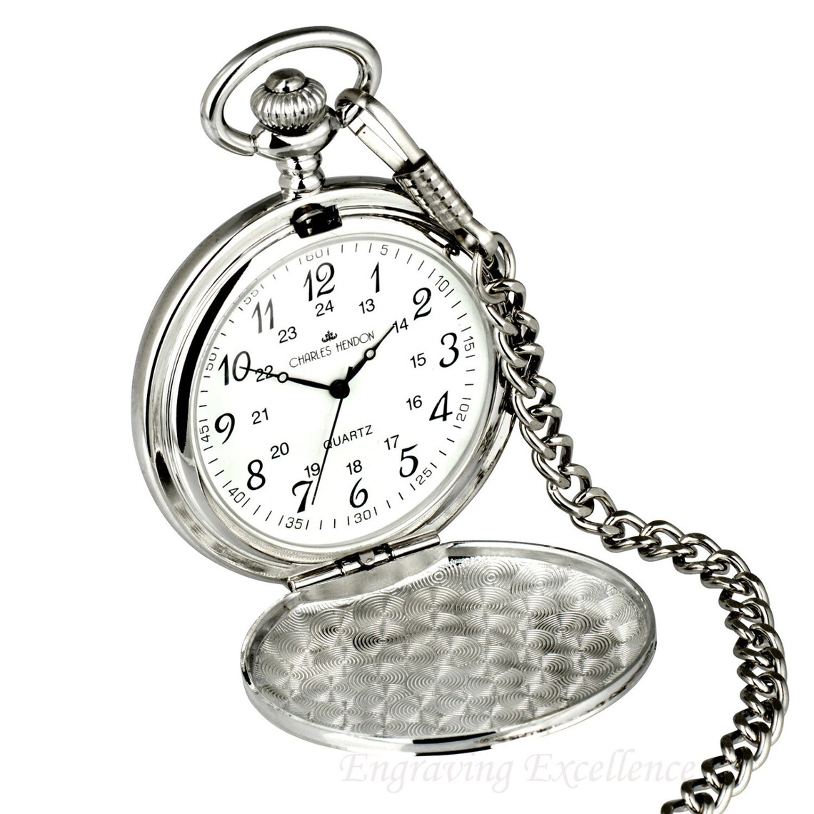 Silver Colour Pocket Watch Wedding Christmas Birthday Etsy