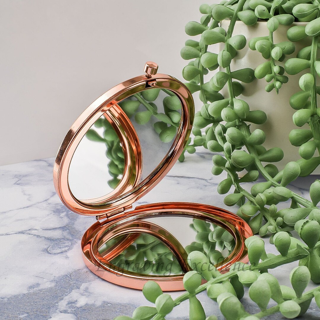 Personalised Compact Mirror Rose Gold Mirror Custom Engraved Mirror
