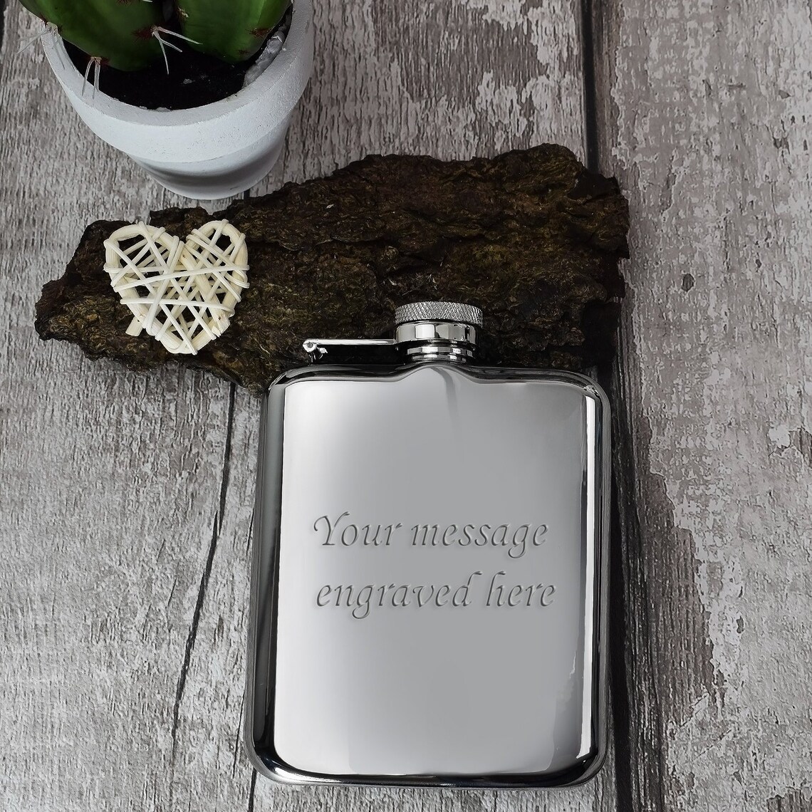 Personalised Custom Engraved Mirror Stainless Steel 6oz Hip Etsy