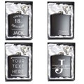 Engraved Black Stainless Steel Hip Flask, Personalised Gift Box
