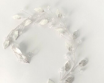 Wedding Hair Vine, Bridal Hair Vine, Wedding Headpiece, Long Bridal Hair Vine, Crystal Accessories, Leaf Wedding Hair Piece, BAYA