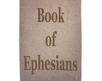 KJV Book of Ephesians New Testament Blanket Christian Gift Throw Antique Look Full Book of Ephesians Plush Luxury Word of God Blanket