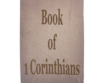 Book of 1 Corinthians New Testament Blanket Christian Gift Throw Antique Look Full Book of 1 Corinthians Plush Luxury Word of God Blanket