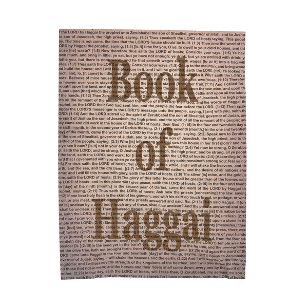 KJV Book of Haggai Old Testament Blanket Christian Gift Throw Antique Look Full Book of Haggai Plush Luxury Word of God Blanket