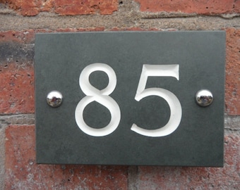 Engraved Slate House Number