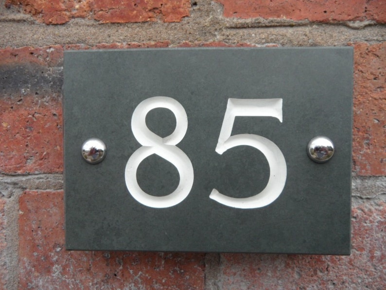 Engraved Slate House Number Etsy UK