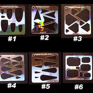 Lapidary Templates Choose 3 from several different styles, such as Shield, Arrow, Marquise, Rhombus, Diamond, Oval, Triangle, and Heart