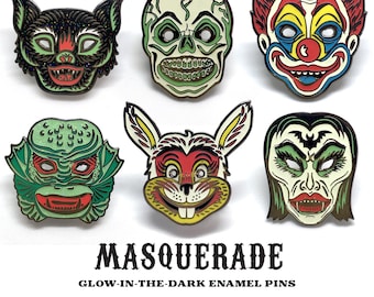 Halloween Masquerade Enamel Pins