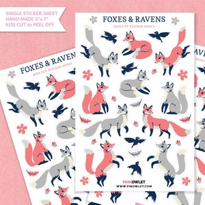 Foxes & Ravens Kiss Cut Paper Sticker Sheet