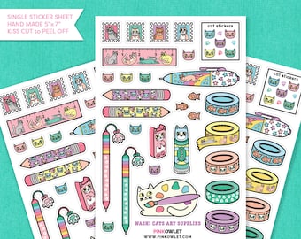 Washi Cats Kiss Cut Papier Sticker Sheet