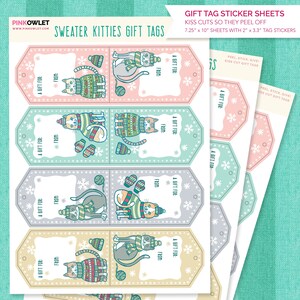 Sweater Kitties Gift Tag Sticker Sheet