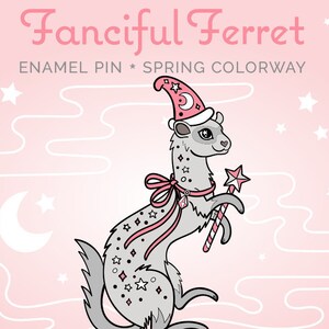 Fanciful Ferret Magical Enamel Pin image 2