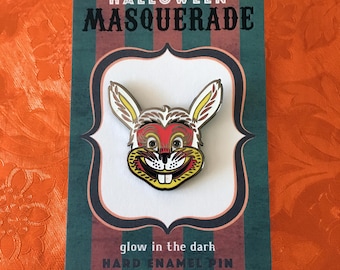 Retro Bunny Halloween Masquerade Enamel Pin