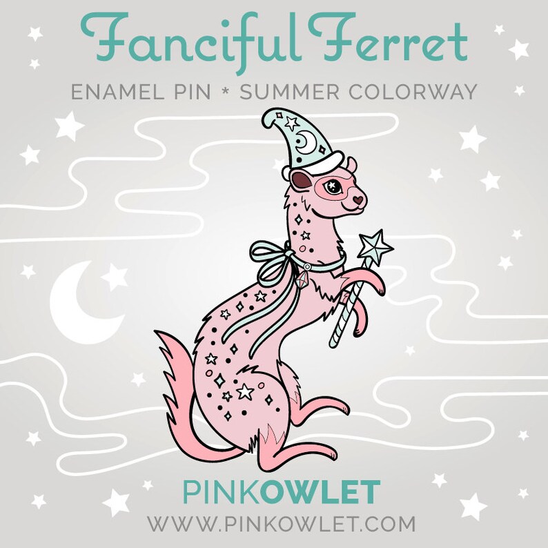 Fanciful Ferret Magical Enamel Pin image 4