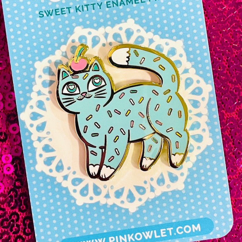 Sundae Sprinkle Cat Enamel Pin - Etsy