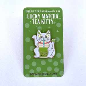 Lucky Tea Cat Enamel Pin