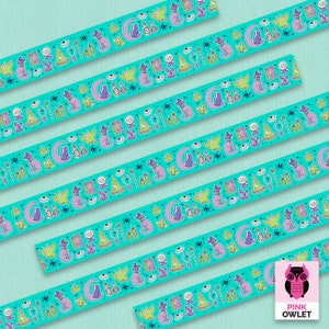 Mystical Cats in Turquoise Washi Tape