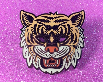 Halloween Masquerade Series 2 - Retro Tiger Enamel Pin