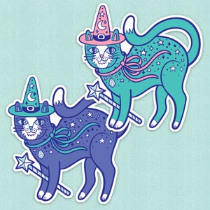 Pegatina de vinilo Pastel Kitty Witch