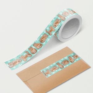 Gingerbread Cookie Cats Holiday Washi Tape