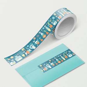Retro Modern Cats and Vases Washi Tape