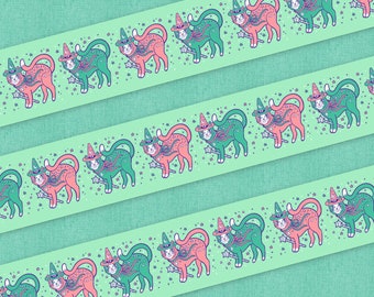Witchy Cats Glitter Washi Tape
