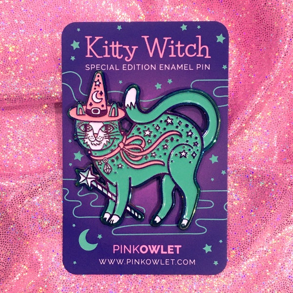 Kitty heks emaille pin