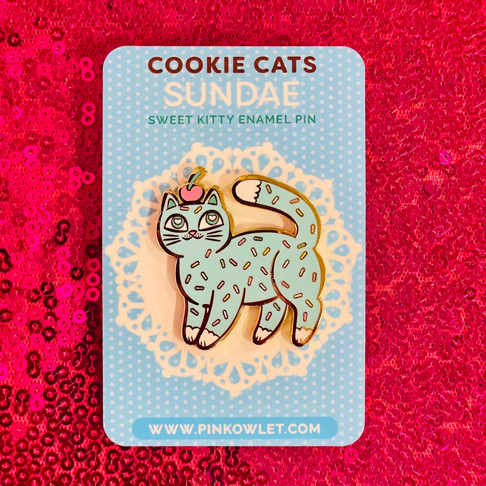 Sundae Sprinkle Cat Enamel Pin - Etsy