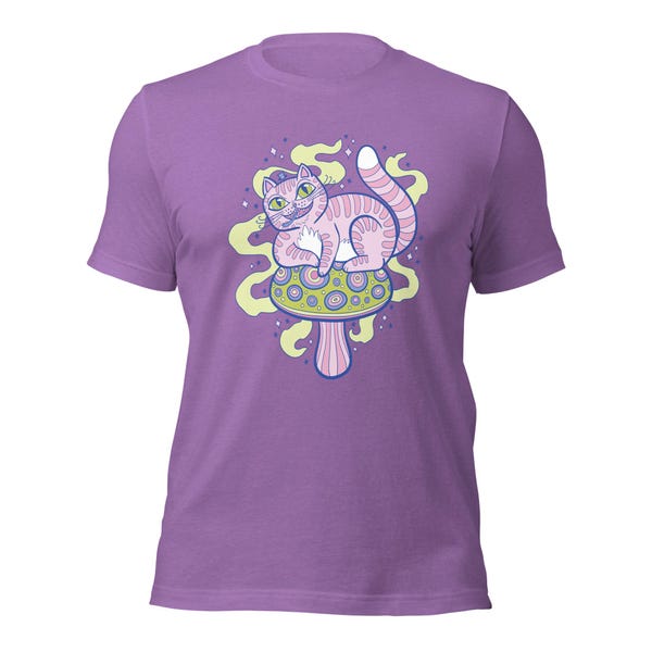 Cheshire Mushroom Cat Unisex t-shirt