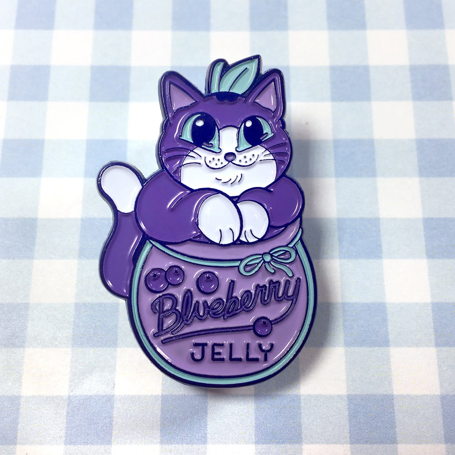 Jam Cats Blueberry Jelly Cat Enamel Pin Etsy