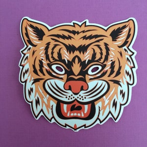 Retro Tiger Mask vinyl sticker