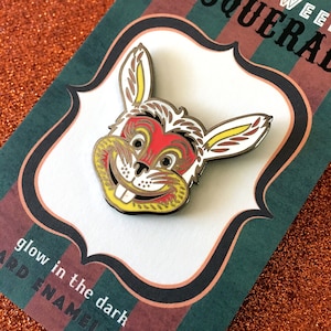 Retro Bunny Halloween Masquerade Enamel Pin