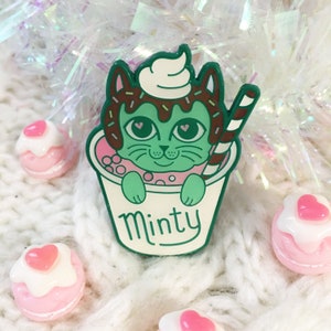 Minty Cat Ice Cream Sweet Kitties Enamel Pin