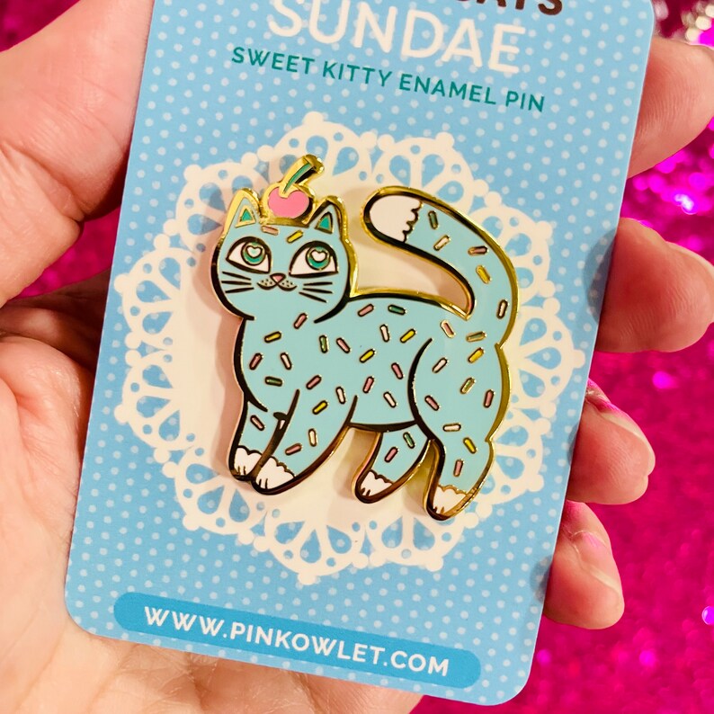 Sundae Sprinkle Cat Enamel Pin - Etsy