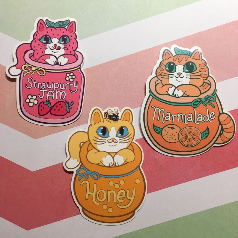 Jam Cats Vinyl Sticker Set Etsy