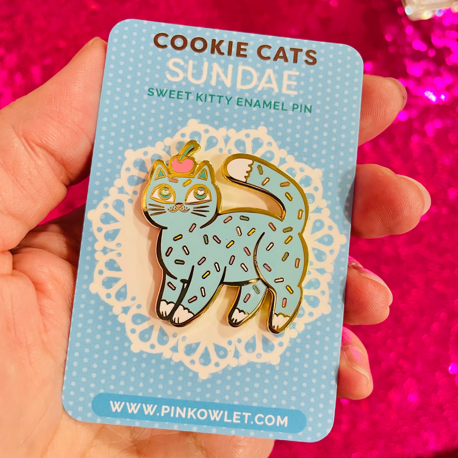Sundae Sprinkle Cat Enamel Pin - Etsy