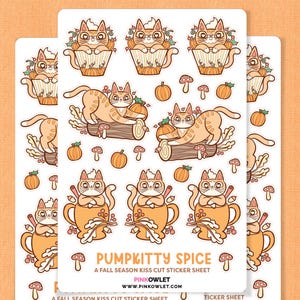 Feuille d'autocollants en papier découpé Spice Cats Kiss Kiss