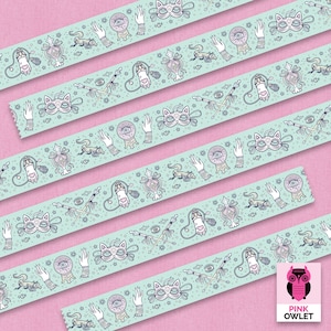 Meowgical Masquerade in Turquoise Washi Tape
