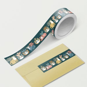 Retro Modern Planter Cats Washi Tape