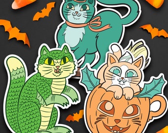 Halloween Kitty Vinyl Sticker Set