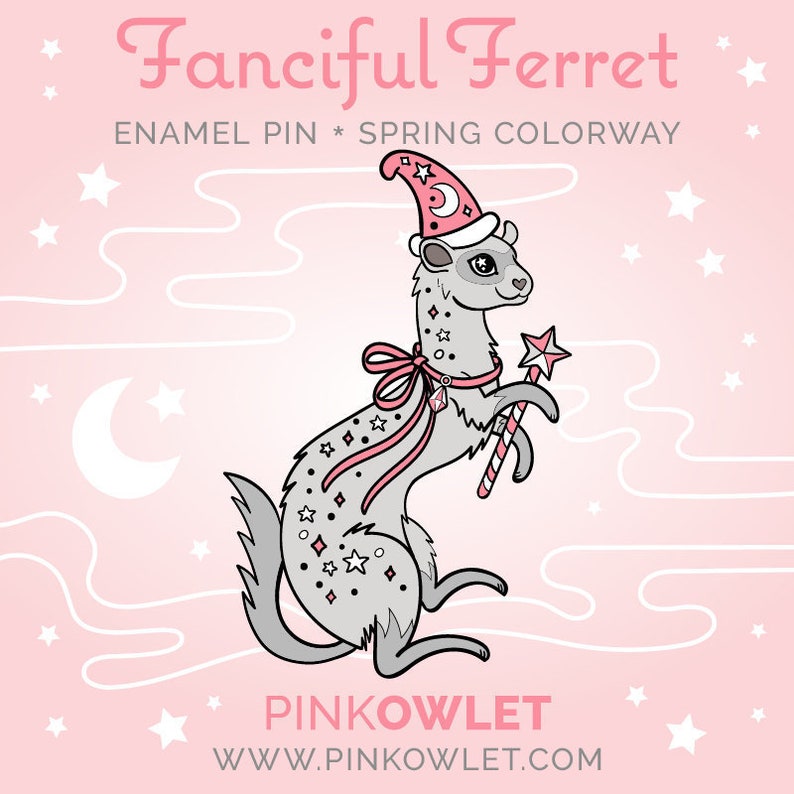 Fanciful Ferret Magical Enamel Pin image 2