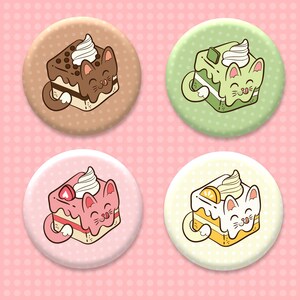 Kitty Cakes Button Set