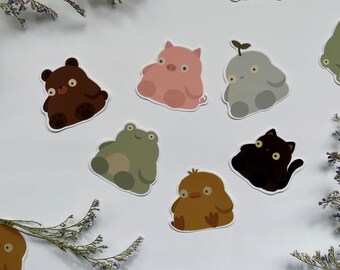 chonky friends - handmade Sticker