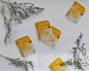 happy o's - handgemaakte sticker