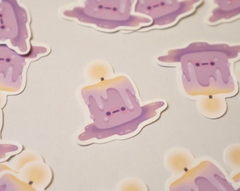 lavendelkaars-matte handgemaakte sticker