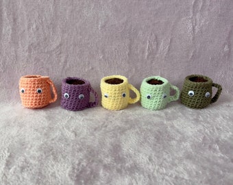 googly koffiemok - gehaakte vriend