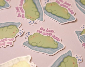 schläfriger Frosch - glänzender handgemachter Sticker