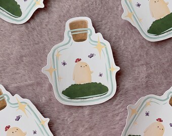 vlinderfles moshi - handgemaakte sticker
